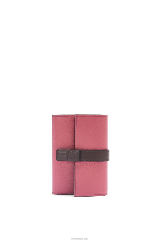 Loewe yumuşak damarlı dana derisinden küçük dikey cüzdan 026001243 kadınlar erik/çikolata