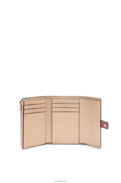 Loewe yumuşak damarlı dana derisinden küçük dikey cüzdan 026001243 kadınlar erik/çikolata