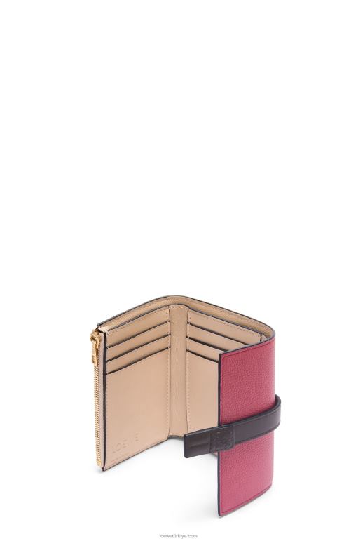Loewe yumuşak damarlı dana derisinden küçük dikey cüzdan 026001243 kadınlar erik/çikolata