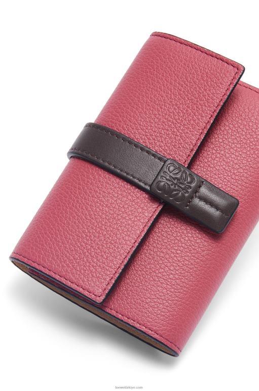 Loewe yumuşak damarlı dana derisinden küçük dikey cüzdan 026001243 kadınlar erik/çikolata