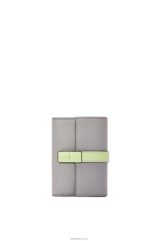 Loewe yumuşak damarlı dana derisinden küçük dikey cüzdan 026001252 kadınlar inci grisi/açık soluk yeşil