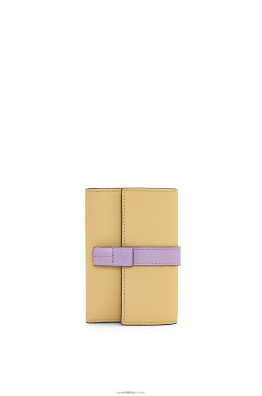 Loewe yumuşak damarlı dana derisinden küçük dikey cüzdan 026001267 kadınlar koyu tereyağı/leylak rengi