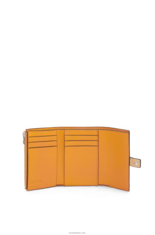 Loewe yumuşak damarlı dana derisinden küçük dikey cüzdan 026001267 kadınlar koyu tereyağı/leylak rengi