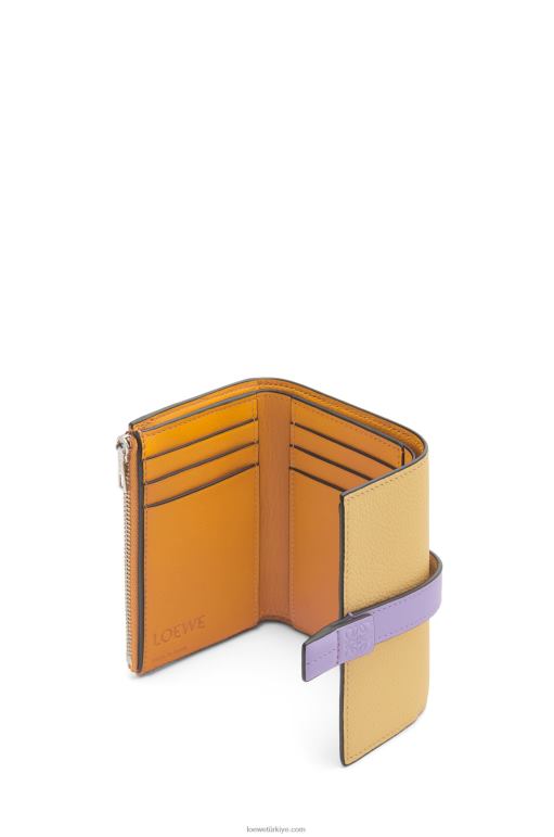 Loewe yumuşak damarlı dana derisinden küçük dikey cüzdan 026001267 kadınlar koyu tereyağı/leylak rengi