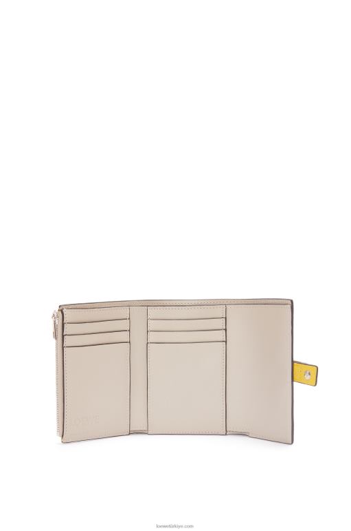 Loewe yumuşak damarlı dana derisinden küçük dikey cüzdan 026001282 kadınlar sarı/kil yeşili