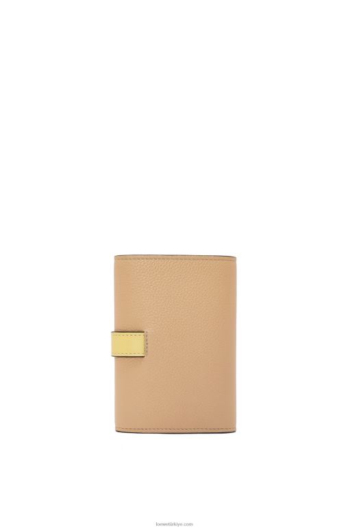 Loewe yumuşak damarlı dana derisinden küçük dikey cüzdan 026001286 kadınlar tereyağı/soluk limon