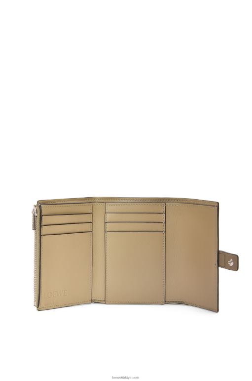 Loewe yumuşak damarlı dana derisinden küçük dikey cüzdan 026001287 kadınlar enginar yeşili/tozlu bej