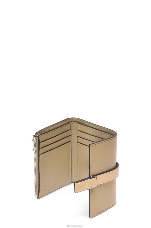 Loewe yumuşak damarlı dana derisinden küçük dikey cüzdan 026001287 kadınlar enginar yeşili/tozlu bej