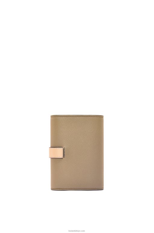 Loewe yumuşak damarlı dana derisinden küçük dikey cüzdan 026001287 kadınlar enginar yeşili/tozlu bej