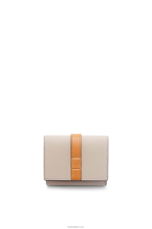 Loewe yumuşak damarlı dana derisinden üç katlı cüzdan 026001219 kadınlar hafif yulaf/bal