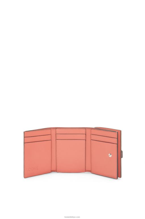 Loewe yumuşak damarlı dana derisinden üç katlı cüzdan 026001219 kadınlar hafif yulaf/bal