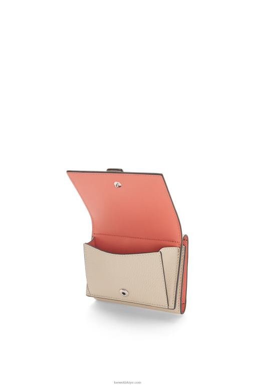 Loewe yumuşak damarlı dana derisinden üç katlı cüzdan 026001219 kadınlar hafif yulaf/bal