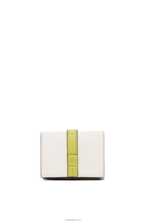 Loewe yumuşak damarlı dana derisinden üç katlı cüzdan 026001227 kadınlar yumuşak beyaz/kireç sarısı