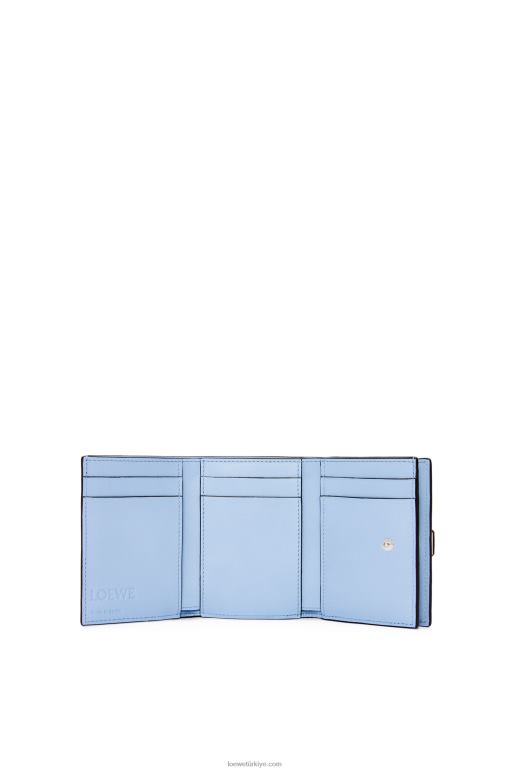 Loewe yumuşak damarlı dana derisinden üç katlı cüzdan 026001227 kadınlar yumuşak beyaz/kireç sarısı