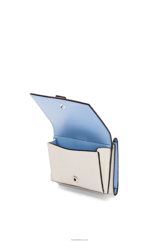 Loewe yumuşak damarlı dana derisinden üç katlı cüzdan 026001227 kadınlar yumuşak beyaz/kireç sarısı