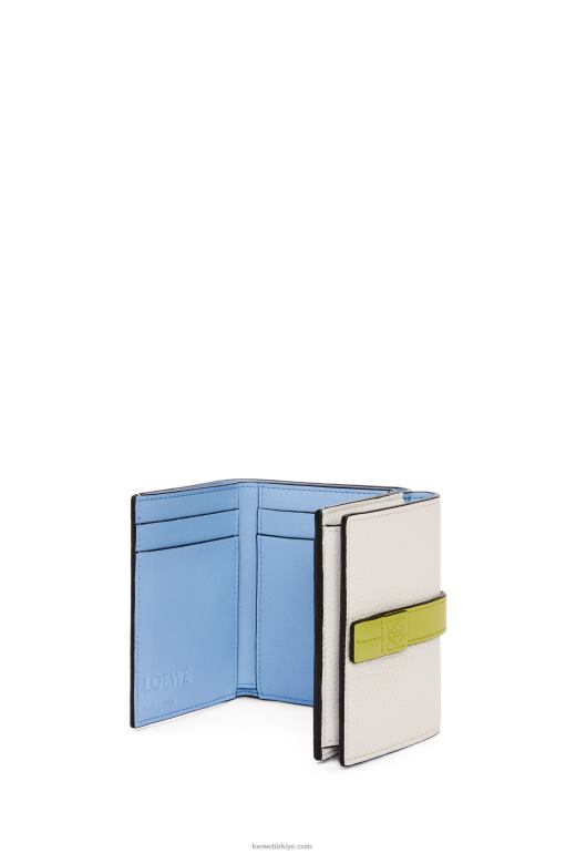Loewe yumuşak damarlı dana derisinden üç katlı cüzdan 026001227 kadınlar yumuşak beyaz/kireç sarısı