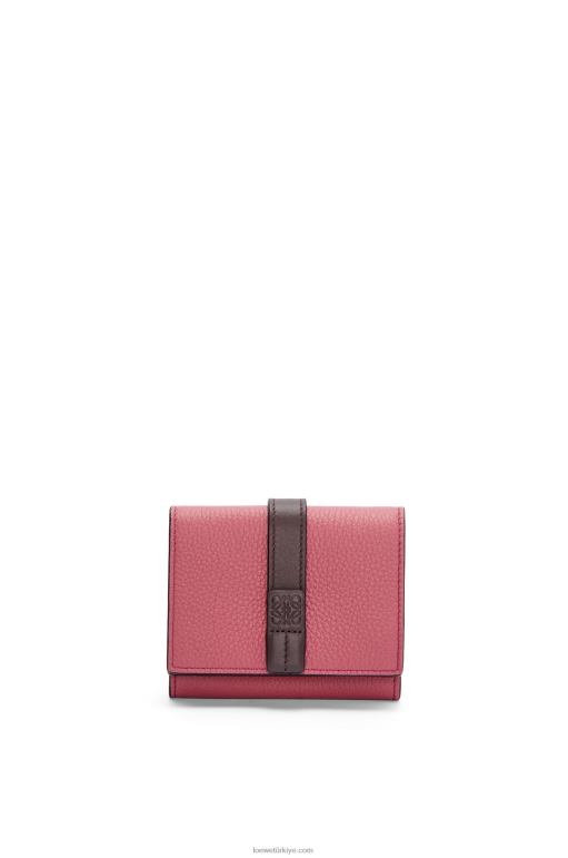 Loewe yumuşak damarlı dana derisinden üç katlı cüzdan 026001241 kadınlar erik/çikolata