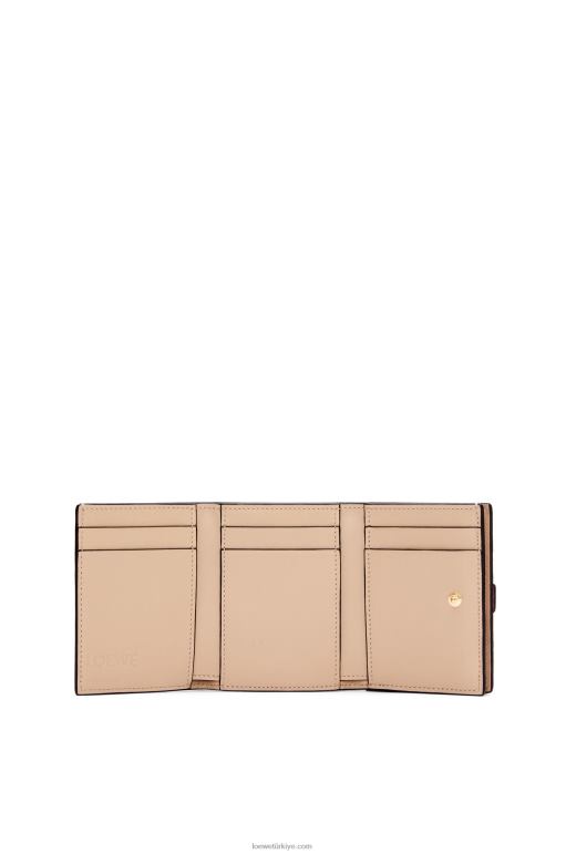 Loewe yumuşak damarlı dana derisinden üç katlı cüzdan 026001241 kadınlar erik/çikolata