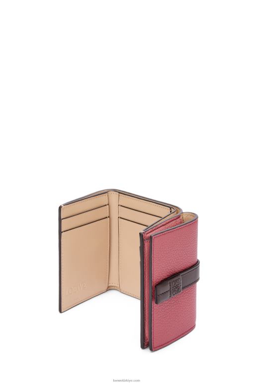 Loewe yumuşak damarlı dana derisinden üç katlı cüzdan 026001241 kadınlar erik/çikolata