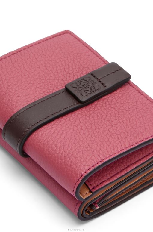 Loewe yumuşak damarlı dana derisinden üç katlı cüzdan 026001241 kadınlar erik/çikolata
