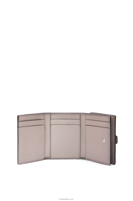 Loewe yumuşak damarlı dana derisinden üç katlı cüzdan 026001250 kadınlar inci grisi/açık soluk yeşil
