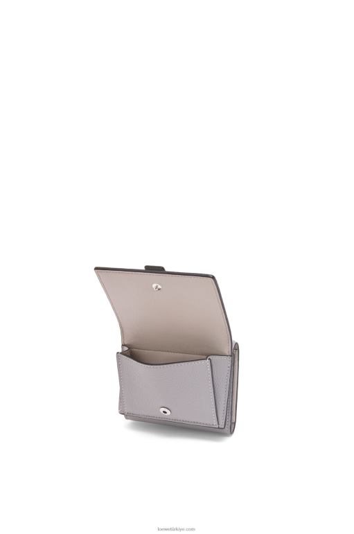 Loewe yumuşak damarlı dana derisinden üç katlı cüzdan 026001250 kadınlar inci grisi/açık soluk yeşil