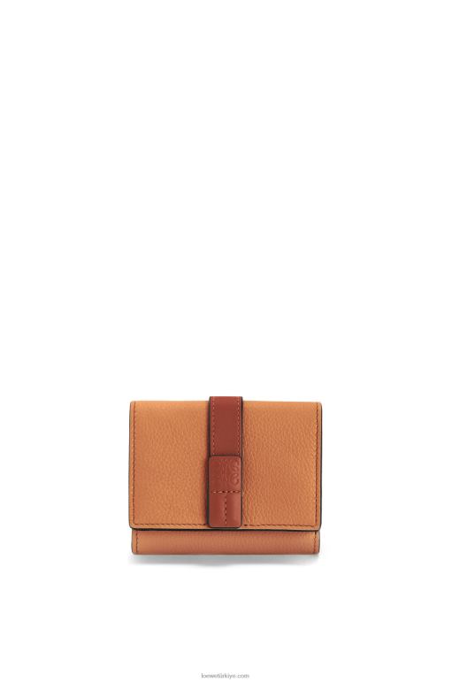 Loewe yumuşak damarlı dana derisinden üç katlı cüzdan 026001254 kadınlar hafif karamel/ceviz