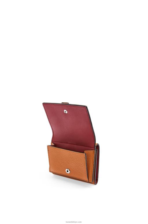 Loewe yumuşak damarlı dana derisinden üç katlı cüzdan 026001254 kadınlar hafif karamel/ceviz