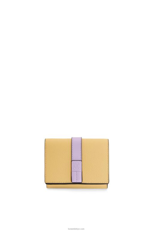 Loewe yumuşak damarlı dana derisinden üç katlı cüzdan 026001266 kadınlar koyu tereyağı/leylak rengi