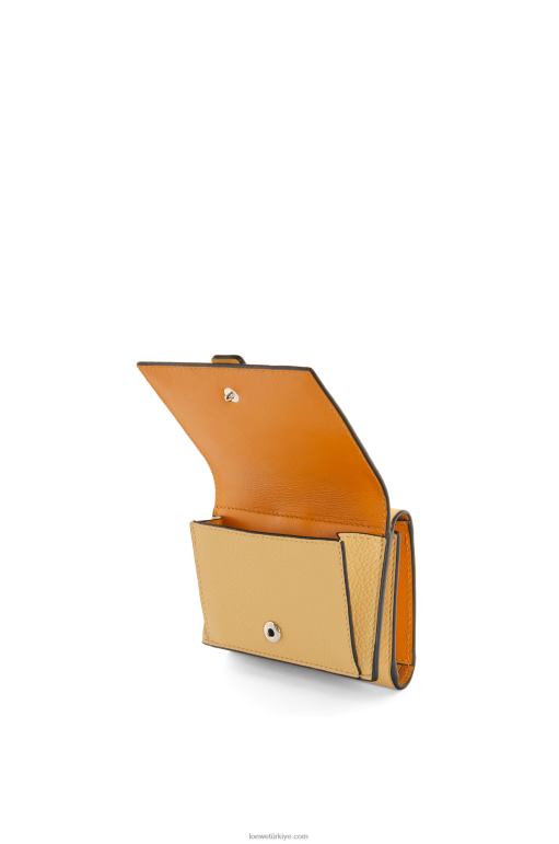 Loewe yumuşak damarlı dana derisinden üç katlı cüzdan 026001266 kadınlar koyu tereyağı/leylak rengi