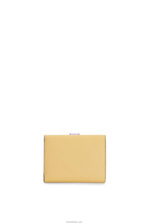 Loewe yumuşak damarlı dana derisinden üç katlı cüzdan 026001266 kadınlar koyu tereyağı/leylak rengi
