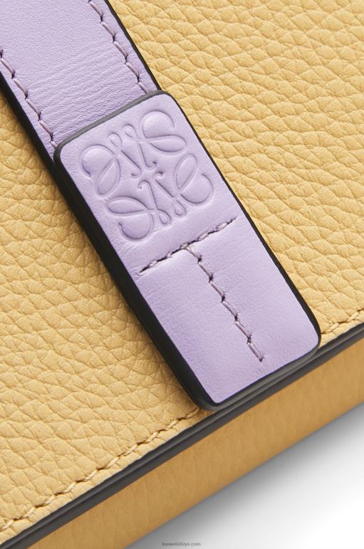 Loewe yumuşak damarlı dana derisinden üç katlı cüzdan 026001266 kadınlar koyu tereyağı/leylak rengi
