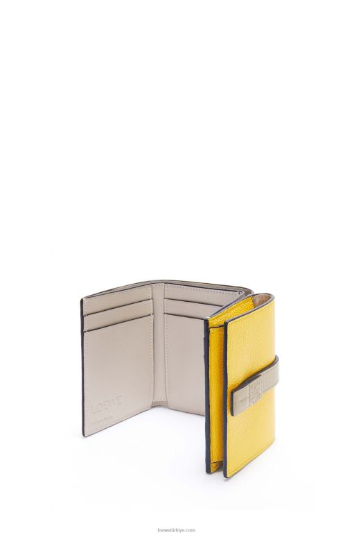 Loewe yumuşak damarlı dana derisinden üç katlı cüzdan 026001284 kadınlar sarı/kil yeşili