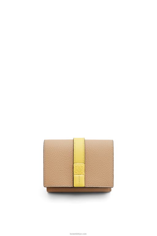 Loewe yumuşak damarlı dana derisinden üç katlı cüzdan 026001285 kadınlar tereyağı/soluk limon