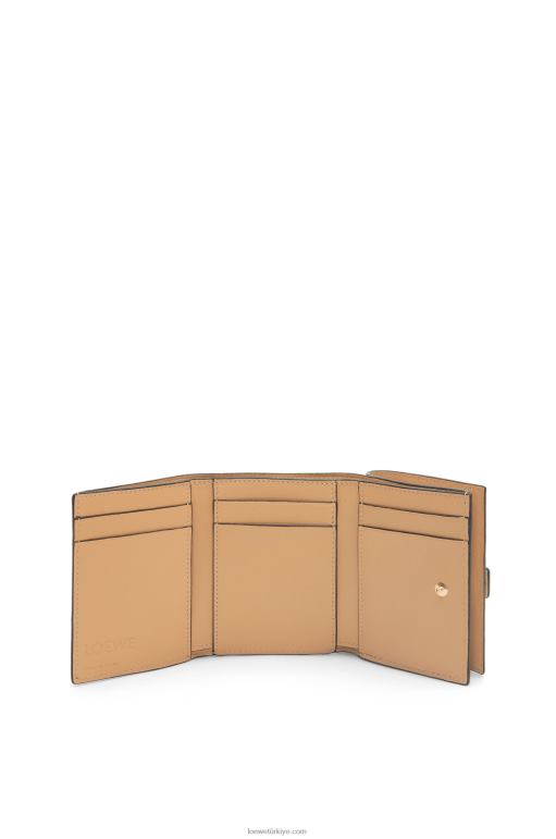 Loewe yumuşak damarlı dana derisinden üç katlı cüzdan 026001285 kadınlar tereyağı/soluk limon