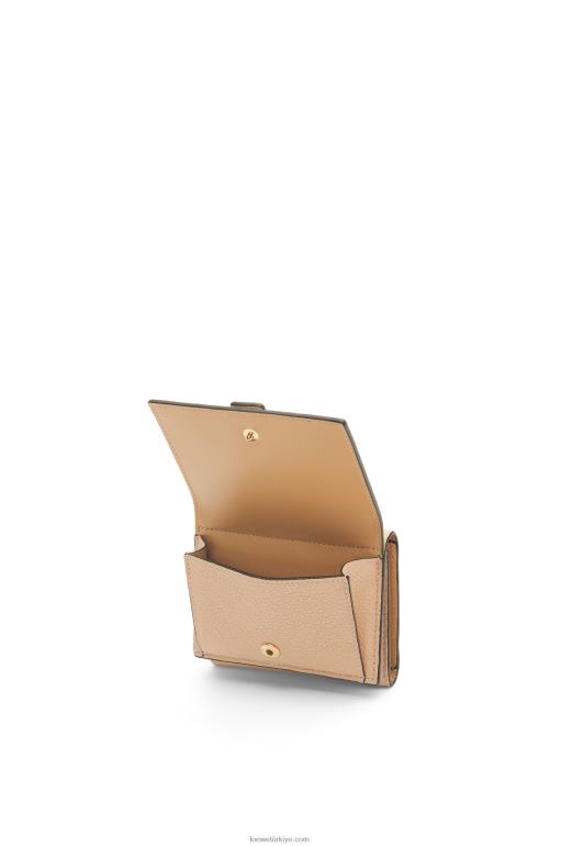 Loewe yumuşak damarlı dana derisinden üç katlı cüzdan 026001285 kadınlar tereyağı/soluk limon