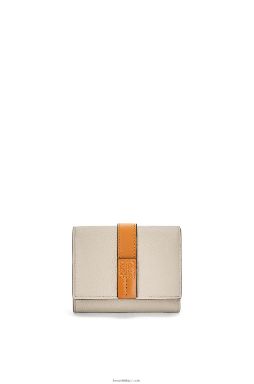 Loewe yumuşak damarlı dana derisinden üç katlı cüzdan 026001315 kadınlar hafif yulaf/bal