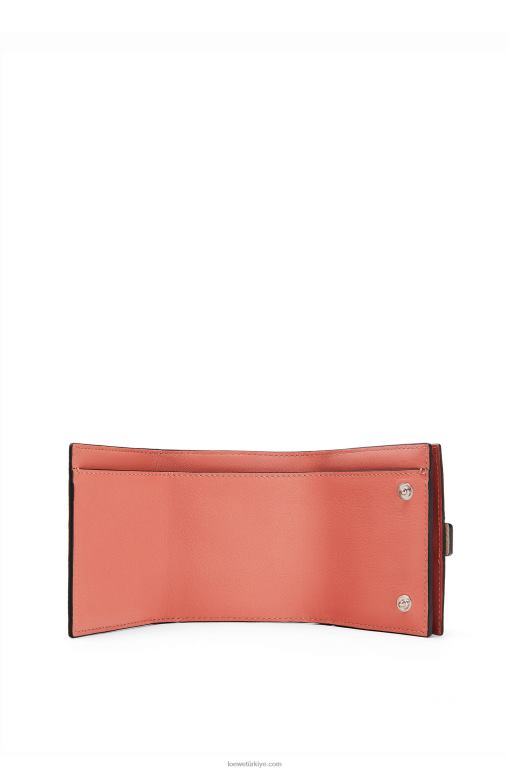 Loewe yumuşak damarlı dana derisinden üç katlı cüzdan 026001315 kadınlar hafif yulaf/bal