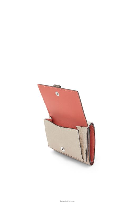 Loewe yumuşak damarlı dana derisinden üç katlı cüzdan 026001315 kadınlar hafif yulaf/bal