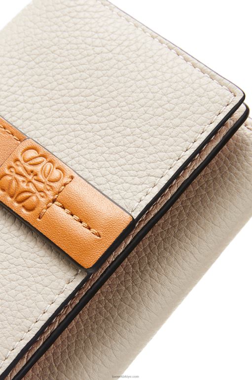 Loewe yumuşak damarlı dana derisinden üç katlı cüzdan 026001315 kadınlar hafif yulaf/bal