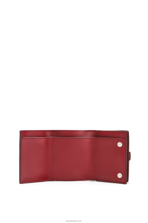 Loewe yumuşak damarlı dana derisinden üç katlı cüzdan 026001316 kadınlar hafif karamel/ceviz