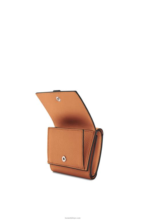 Loewe yumuşak damarlı dana derisinden üç katlı cüzdan 026001316 kadınlar hafif karamel/ceviz