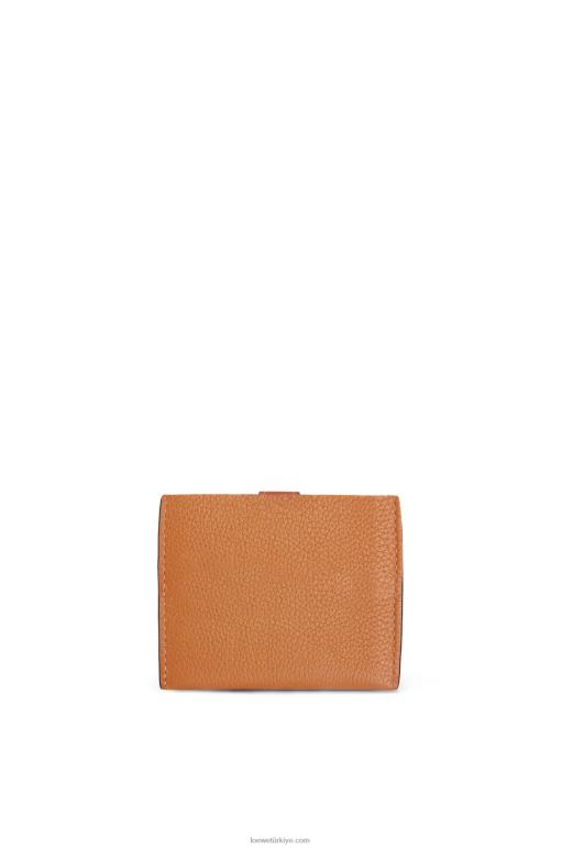Loewe yumuşak damarlı dana derisinden üç katlı cüzdan 026001316 kadınlar hafif karamel/ceviz