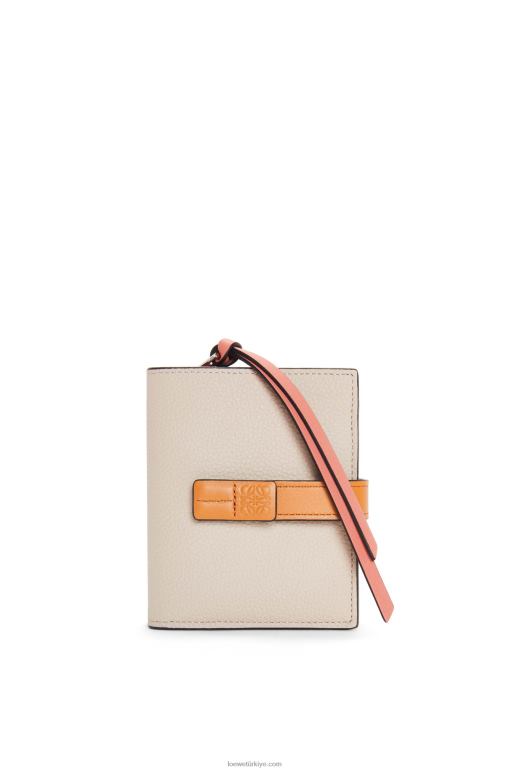 Loewe yumuşak taneli dana derisinden kompakt fermuarlı cüzdan 026001222 kadınlar hafif yulaf/bal