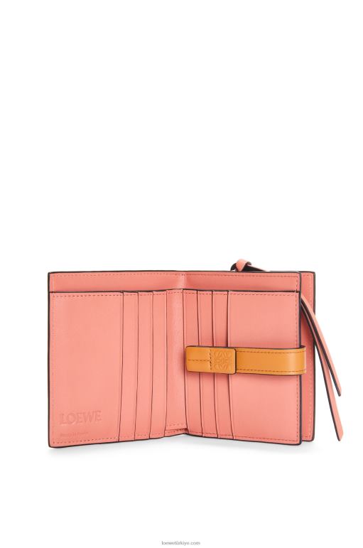 Loewe yumuşak taneli dana derisinden kompakt fermuarlı cüzdan 026001222 kadınlar hafif yulaf/bal