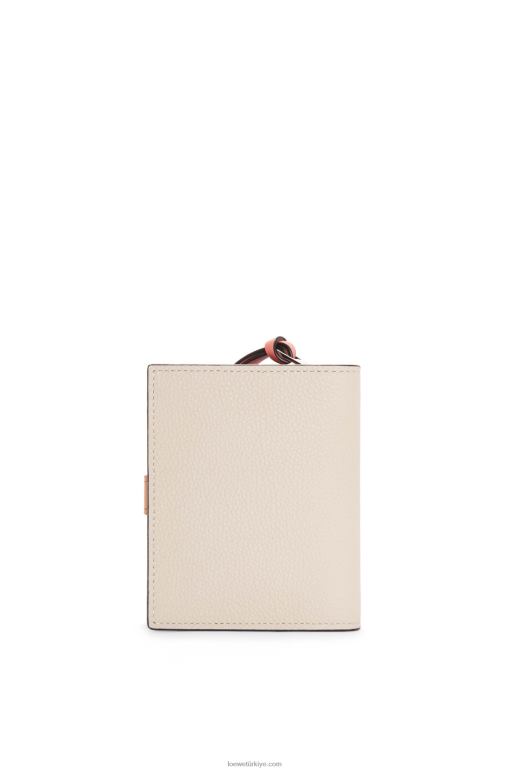 Loewe yumuşak taneli dana derisinden kompakt fermuarlı cüzdan 026001222 kadınlar hafif yulaf/bal