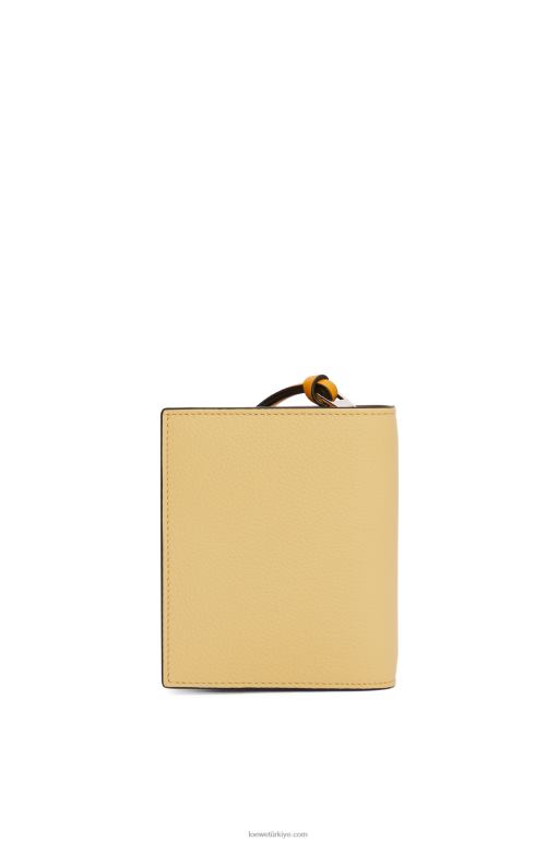 Loewe yumuşak taneli dana derisinden kompakt fermuarlı cüzdan 026001268 kadınlar koyu tereyağı/leylak rengi