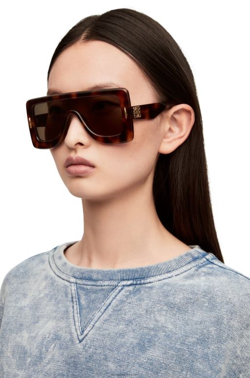 Loewe Asetat anagram maskesi güneş gözlüğü 026001490 kadınlar Havana