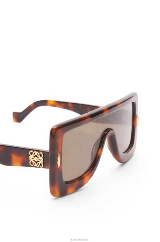 Loewe Asetat anagram maskesi güneş gözlüğü 026001490 kadınlar Havana