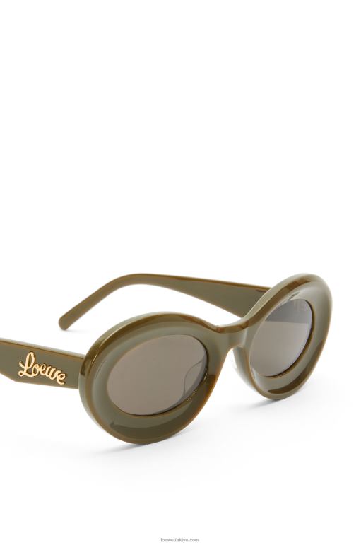 Loewe Asetat döngü güneş gözlüğü 026001455 kadınlar parlak haki